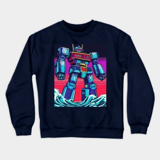 Cybernetic Confrontation: A Retro Tribute Crewneck Sweatshirt